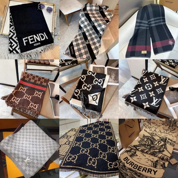 Louis Vuitton Monogram Scarf in Black and White