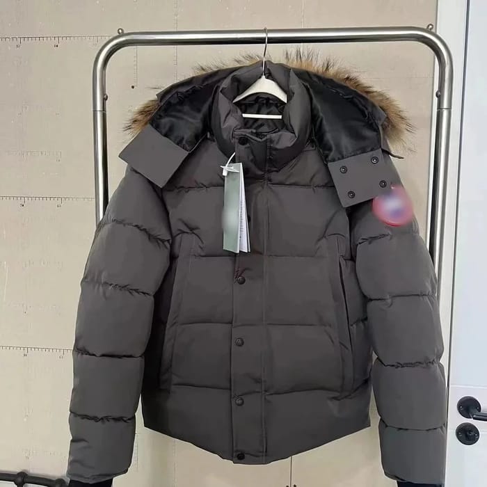 'Grey Fur Collar Puffer Jacket'