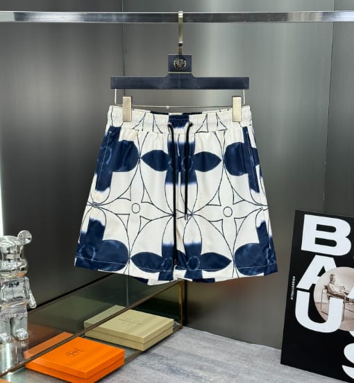 Christian Dior Oblique Print Shorts Navy Blue and White