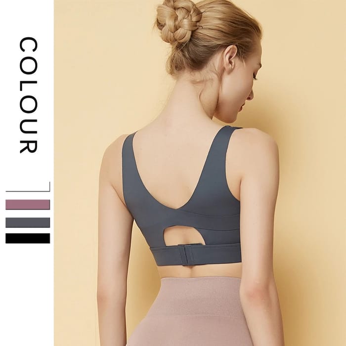 Black Sports Bra with Wide Band Design